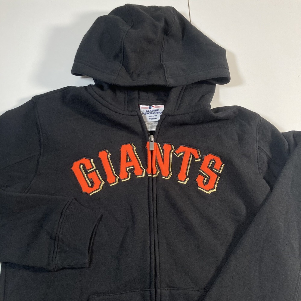 NEW Boys Youth San Francisco‎ Giants Fill Zip Hoodie Large 14/16 Black NWOT